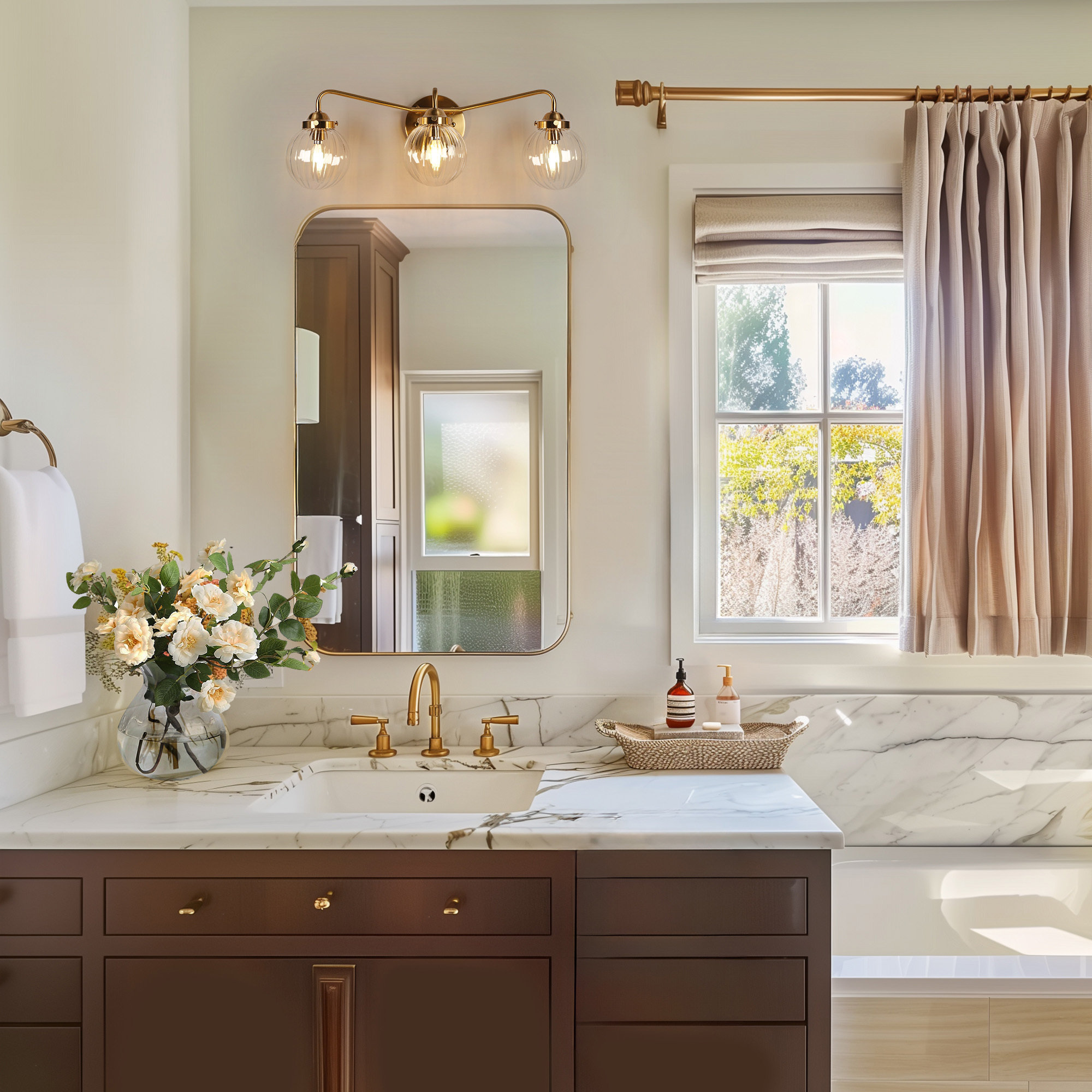 Ulah 3-Light Dimmable Hand-Blown Glass Vanity Light