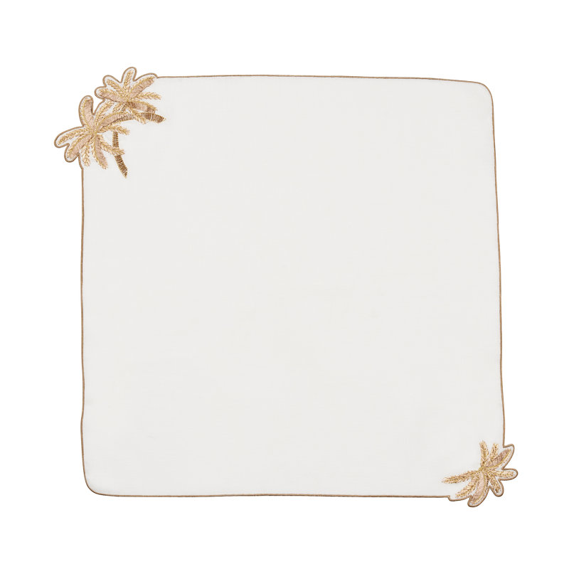 Palmera Napkin, White/Gold/Natural