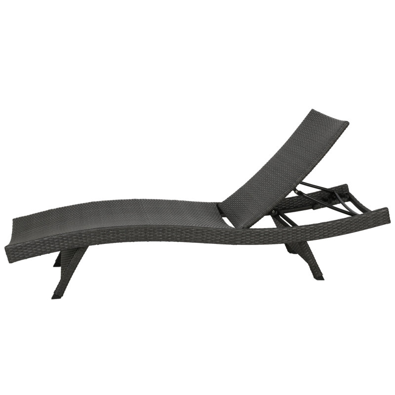 Chaise longue Salem Pe Wicker, 1, Gris