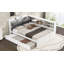 Lit plateforme en bois avec lit gigogne, tablettes et tête de lit-107388508-107388509