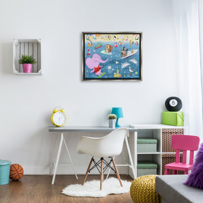 "Zoomie", enfants, sports de plage, art mural encadré par Carla Daly