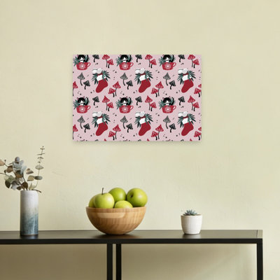 Cozy Christmas Animals Abstract Contemporary Cat Landscape Nature Wall Art Print 1 Piece Wrapped Canvas Wall Art
