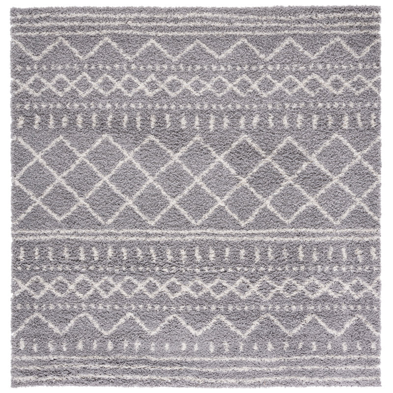Develin Performance Chevron Rug, Square 3'2", Gray/Ivory