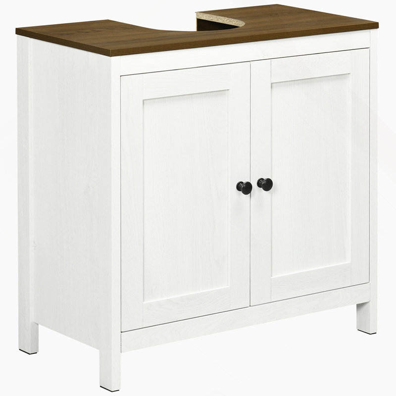 Armoire de rangement à piédestal, sous-lavabo, meuble-lavabo de salle de bain avec U et tablette interne réglable