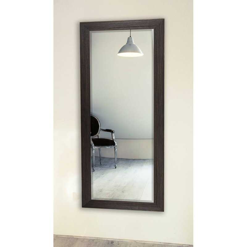 Castella Solid Wood Flat Wall Mirror, 63.75" x 25.75", Expresso