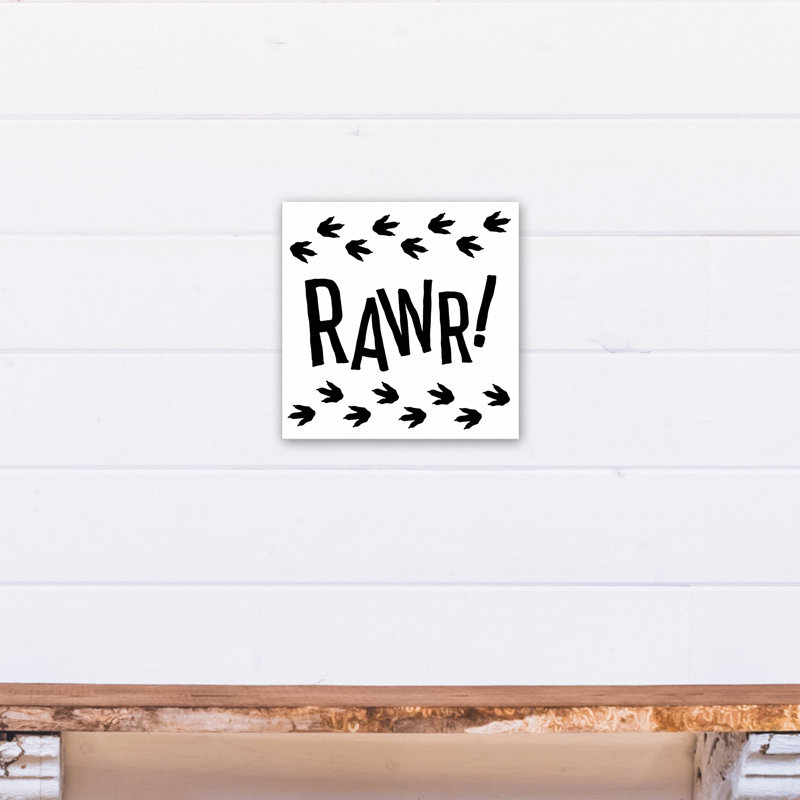 «Mallon Rawr Dinosaur Traces», art encadré, Toile tendue, H 12 po x l 12 po x P 1,25 po
