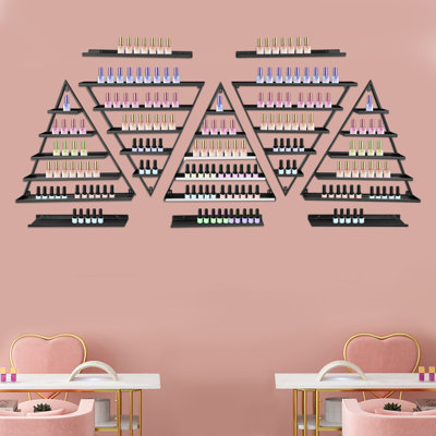 5-Tier Wall-Mounted Triangular Nail Polish Racks