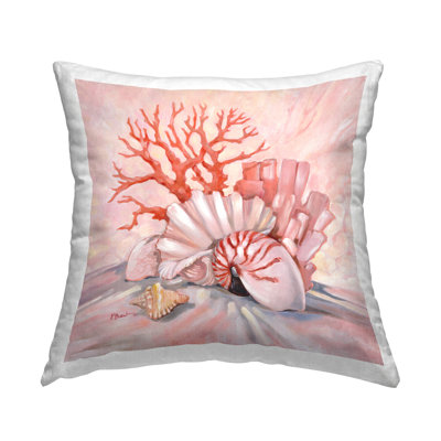 Coussin décoratif rose nature morte imprimé par Paul Brent