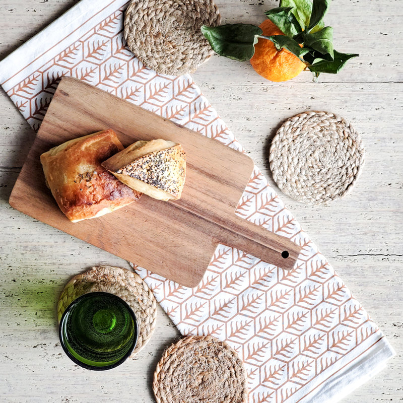 KATA Jute Round 4 Piece Coaster Set