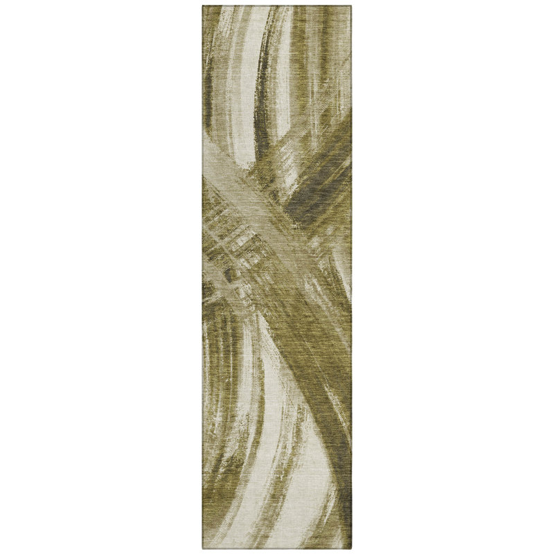 Machine Washable Indoor/Outdoor Lockway ACN2421 Abstract Rug, Runner 2'3" x 7'6"