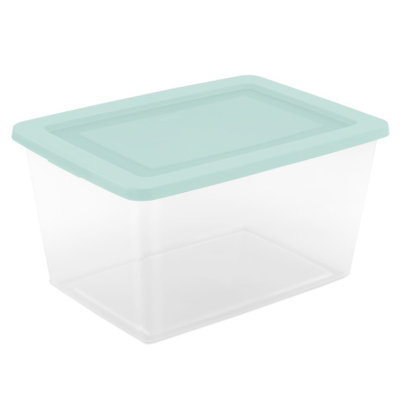 Sterilite 58Qt Storage Boxes, Clear Plastic Containers with Lid, Set of 24, Mint