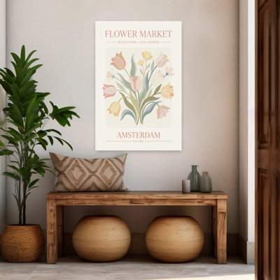 Amsterdam Flower Market Tulips Delicate Elegant Minimalist Tulip Flower Nature Wall Art Print