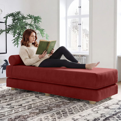 Kaylena Convertible Daybed - Fold Out Sleeper with Queen Size Memory Foam Mattress & Pillows