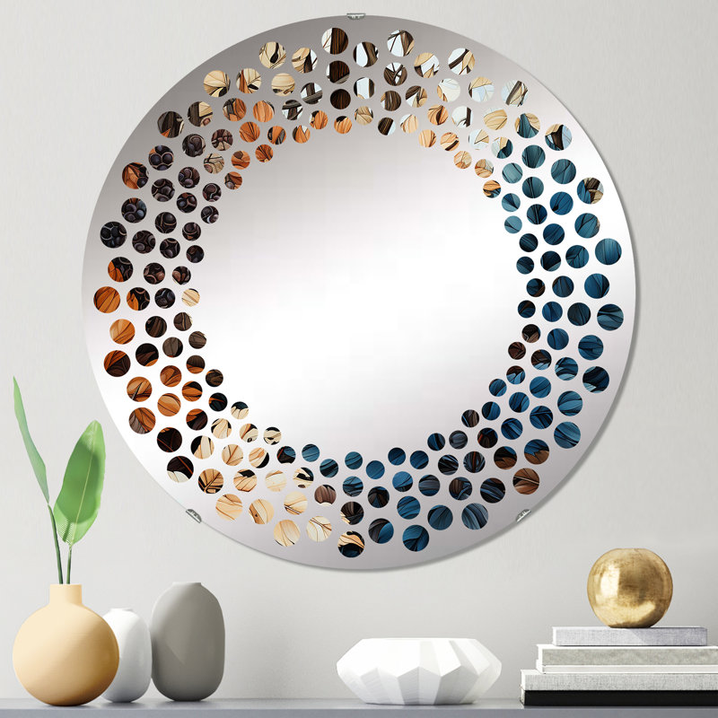 Miroir mural à pois rond, H 23,6 po x l 23,6 po, Artful Mixology Cocktail Melody