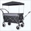 Chariot pliable multifonctionnel avec chariot pivotant et poussoir avec poignée rotative et auvent, pneus de plage pour le camping et la plage, capacité de charge de 480 lb, grande capacité de 300 L pour le transport, l'épicerie, l'utilisation à l'extérieur