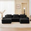 Canapé modulaire en forme de U de 117 pouces avec tissu en velours côtelé, assise profonde, repose-pieds mobile et design capitonné pour des espaces de vie élégants-178130656-178130663