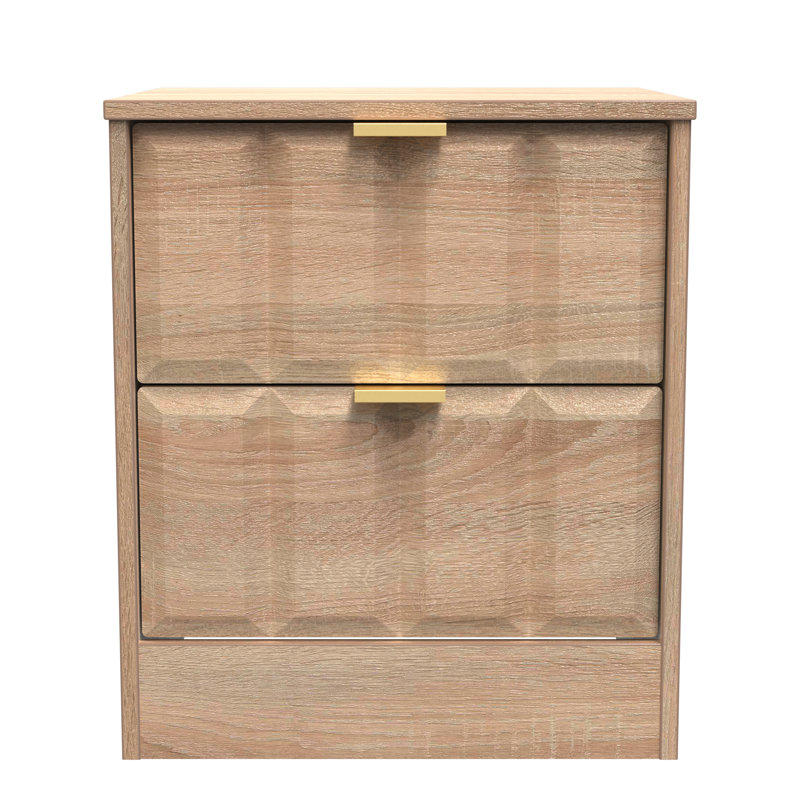 Doss 45cm W Manufactured Wood Bedside Table, Bardolino Oak