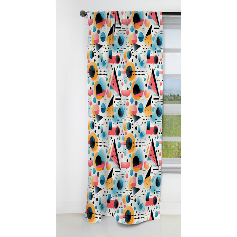 Oma - Abstract Geometric Blackout Curtain - 1 Panels, L 52 po x L 108 po
