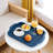 Shagreen Leather Serving Tray With Brushed Gold Handles, Decorative Ottoman And Coffee Table Tray For Home Decor, Durable And Easy To Clean-1670904925
