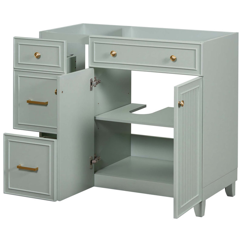 Meuble-lavabo vert 36 po, lavabo non inclus