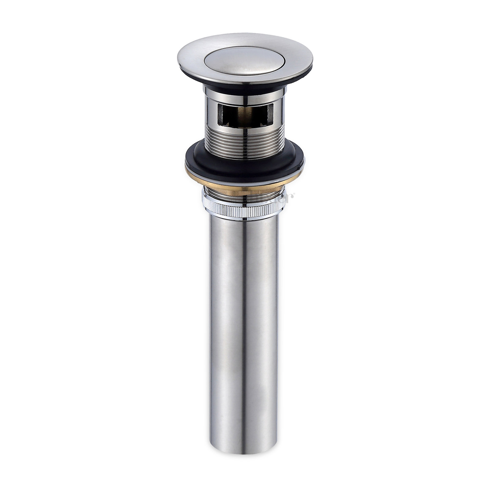Pop-Up Bathroom Sink Drain Stopper with Overflow, Brushed Nickel