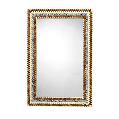Interwoven Wood & Buffalo Bone Rectangle Mirror