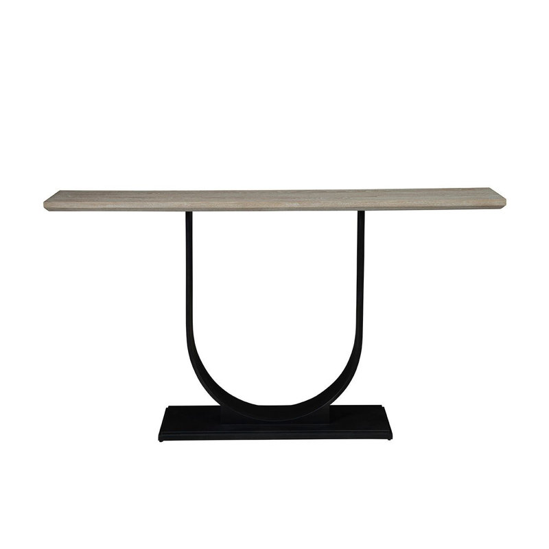 Audraya 63" Wide Metal Console Table, Black