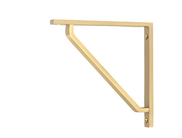 Barton Shelf Bracket, 15cm H x 5.9cm W x 1.5cm D, Satin Brass