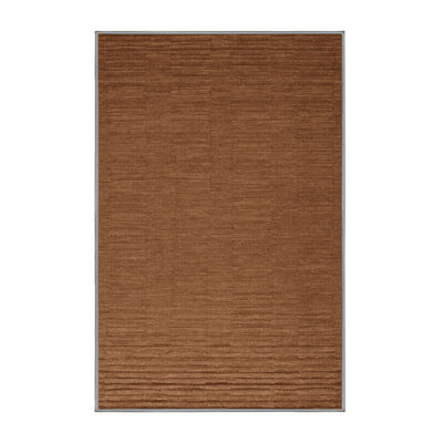 Machine Washable Solid Brown Area Rug