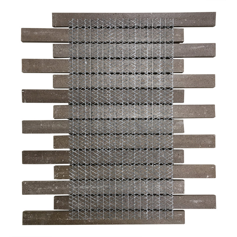 Hosowari Border 0.77" x 9" Ceramic Linear Mosaic Wall Tile, Black
