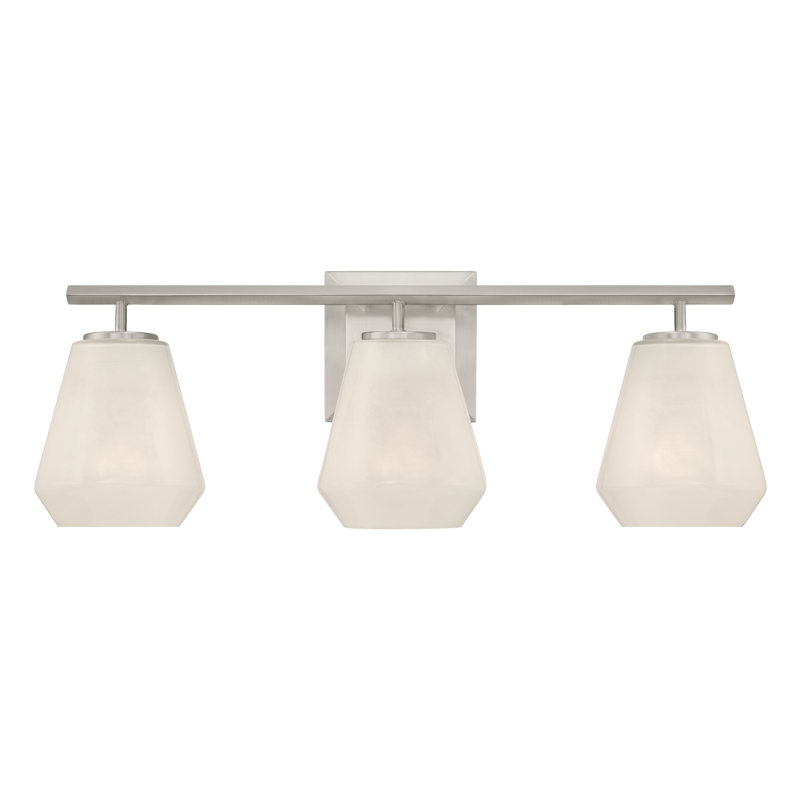 Meuble-lavabo 3 lumières 22,75 po Siena, H 8,25 po x l 22,75 po x P 6,75 po, Nickel, Trois lumières