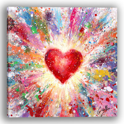 Soft Heart Glow Wrapped Canvas Wall Art