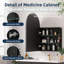 Pharmacie d'angle mat noir 18 po x 24 po - Design en miroir arqué, tablettes réglables en verre, rangement compact pour salle de bain pour petits espaces