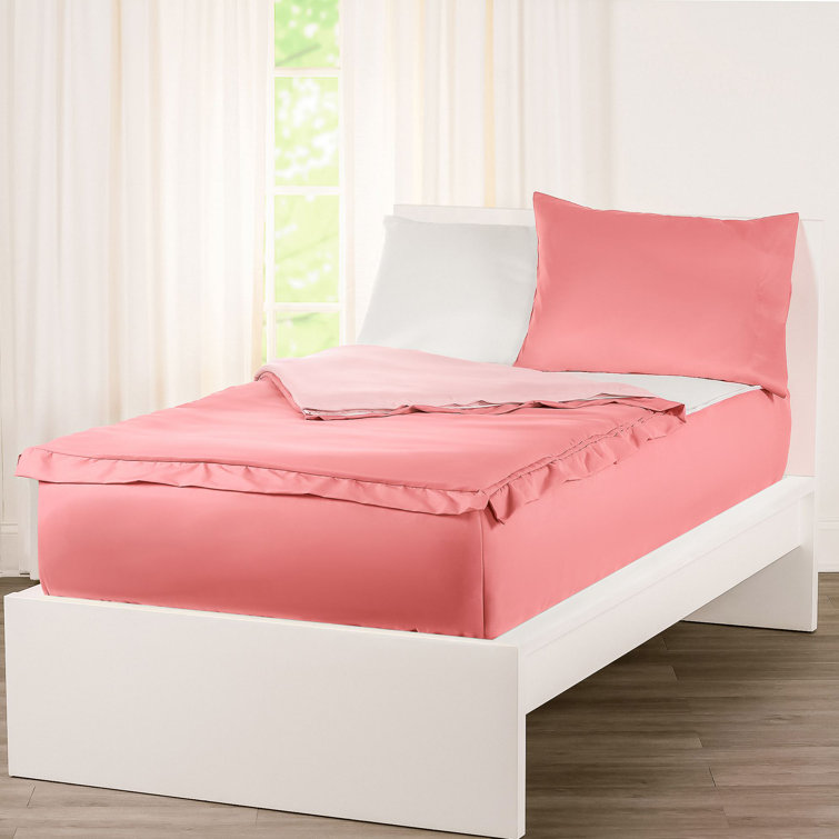 Troche Bunkie Deluxe All-in-One Zipper Bedding Set The Twillery Co. Color: Pink, Size: Twin
