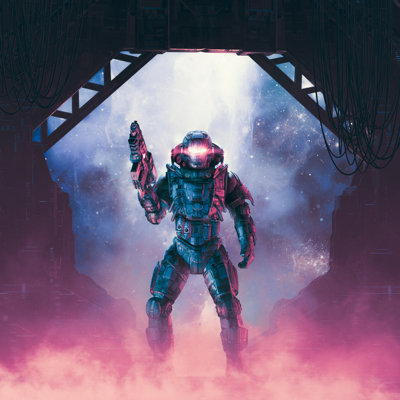 Cyberpunk Soldier Airlock - Wrapped Canvas Print