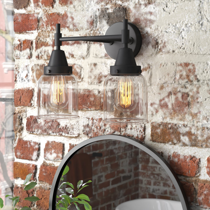 Gayle 2 - Light Dimmable Vanity Light, Matte Black, Clear, 60 Watt Vintage Incandescent Bulb