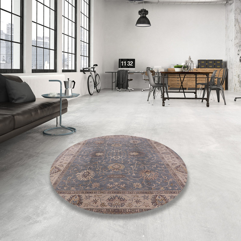 Tapis brun / bleu Charlaine, Rond 4 pi