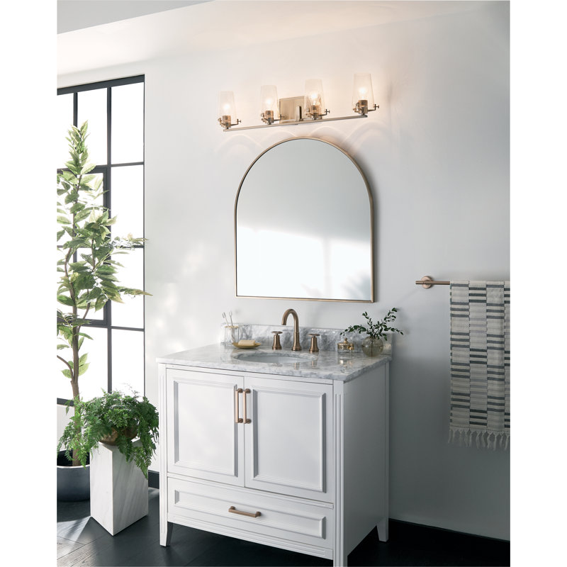 Éclairage pour salle de bain 4 lumières Viran, Champagne champagne