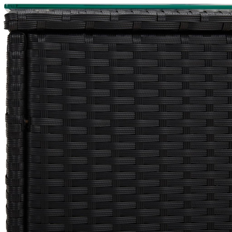 Latitude Run Side Table Black 40X37x40.5 Cm Poly Rattan, Black