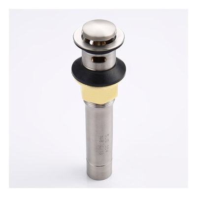 Drain escamotable avec trop-plein et panier-filtre pour lavabos vasques, acier inoxydable nickel brossé