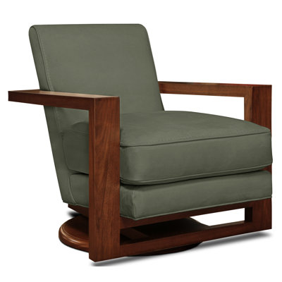 Monroe Leather Swivel Armchair