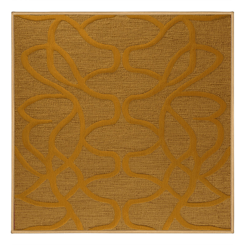 Tapis brun treillis lavable à la machine, Carré 6 pi