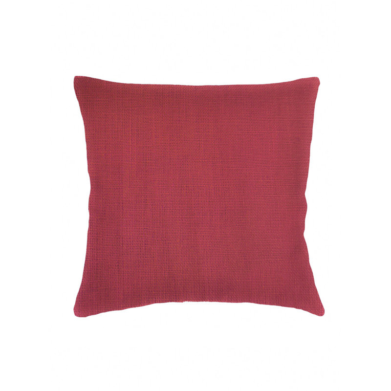 Oreiller en lin So So So, H 24 po x l 24 po, Polyester, Rouge