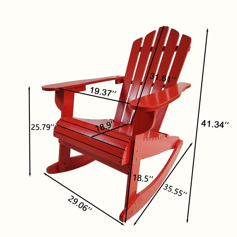 Titouan Outdoor Adirondack Chair, Red