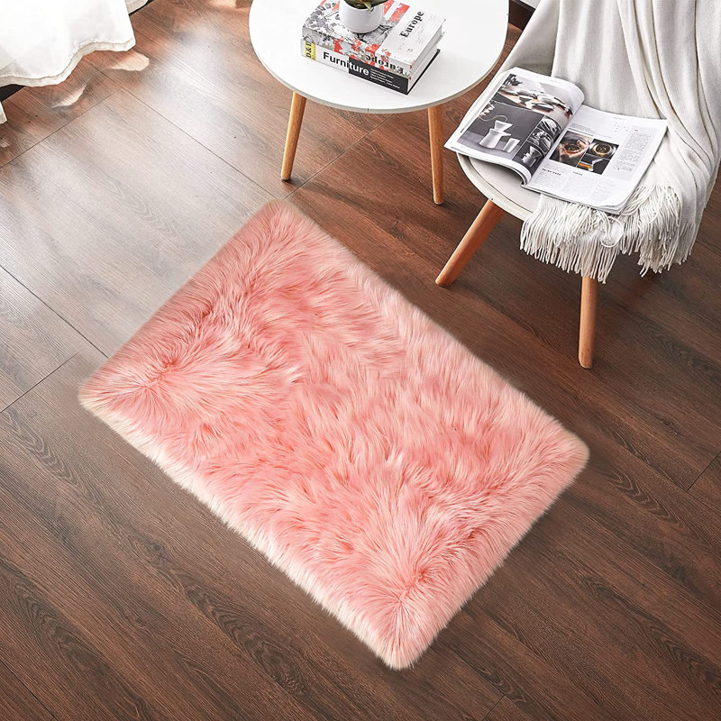 Faux Sheepskin Indoor Rug, Rectangle 2' x 3'