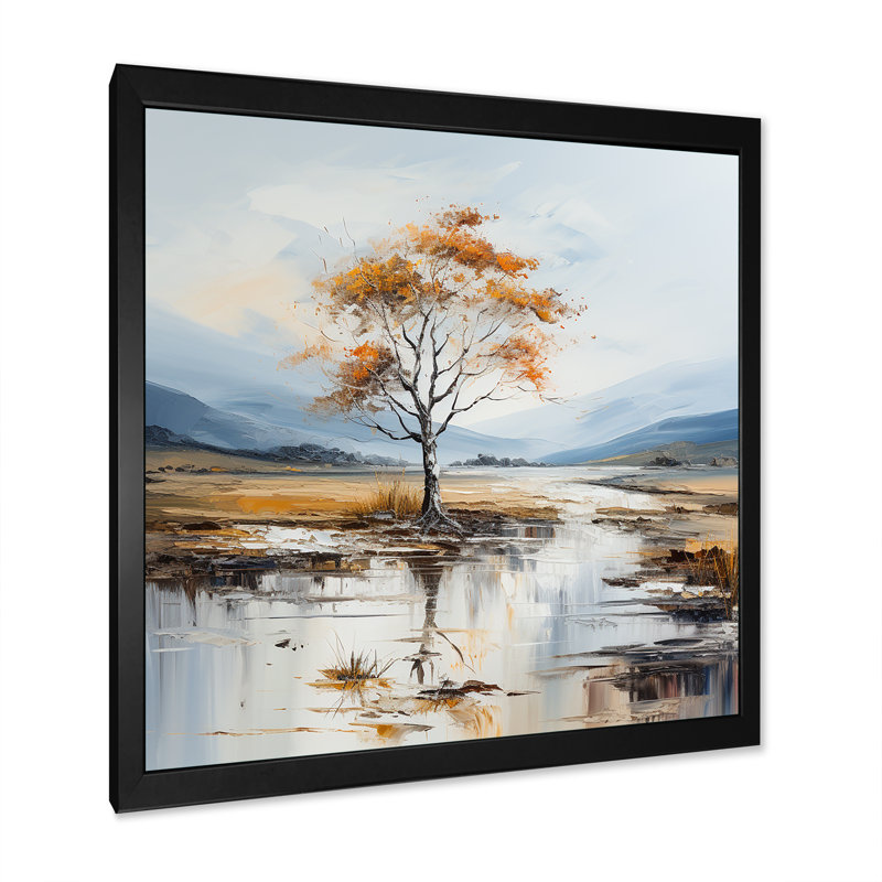Minimalisme, rivières, élégance résonnante II sur toile, Cadre simple noir, H 24 po x l 24 po x P 1 po
