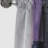 Abstract Curtain Panel, Purple Cubism Brush Pattern Blackout Decor - Tachisme Purple Cubism Brush V-687106686