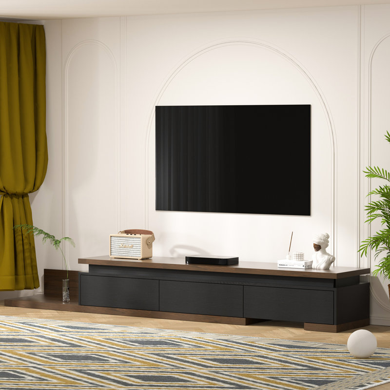 Extendable Tv Stand With Led Lights, Modern Reversible Tv Console