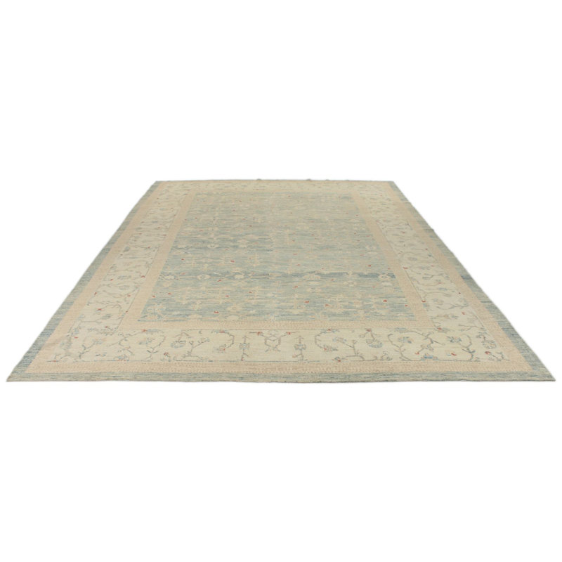 Tapis Oushak bleu 9x13