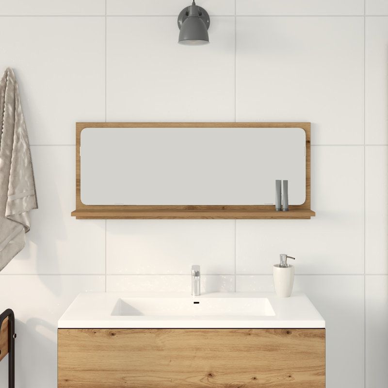 Rectangle Mirror, 37 cm H x 90 cm W, Artisan Oak